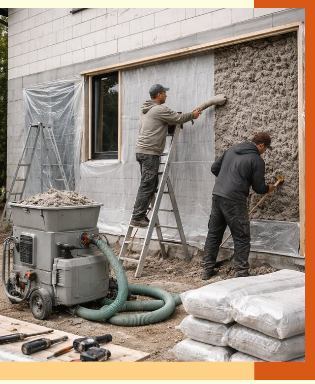 Утепление дома из газобетона эковатой в Балакове от 4580 руб./м2 | ТепломастерБлк