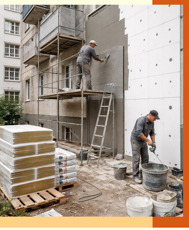 Утепление квартиры снаружи в Балакове от 6259 руб/м2 под ключ | ТепломастерБлк